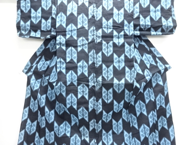 JAPANESE KIMONO / ANTIQUE HITOE KIMONO / COTTON / BINGO KASURI / FEATHER ARROW